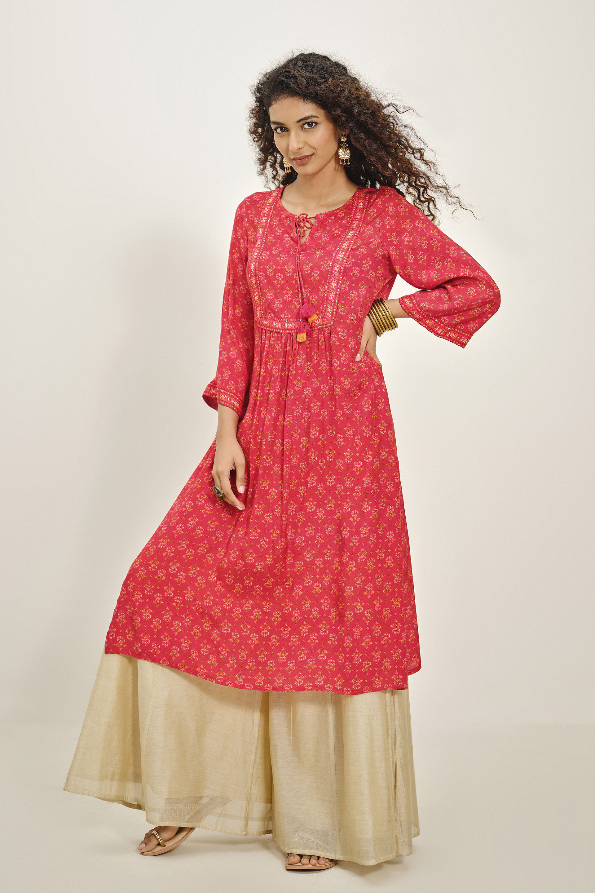 Rangrez Red Kurta, Red, image 2